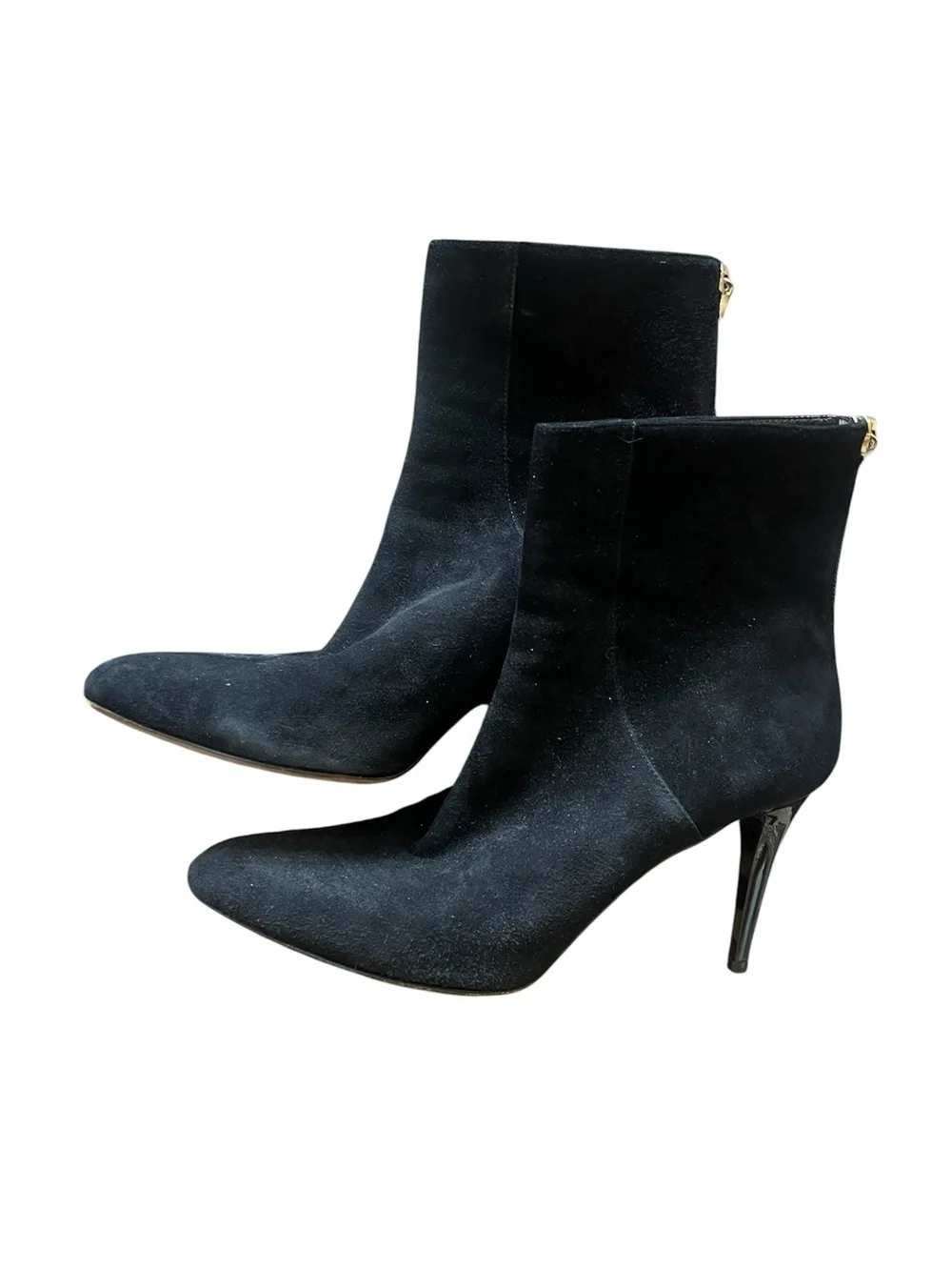 Jimmy Choo Black Suede Pointed-Toe Ankle Booties, size 40